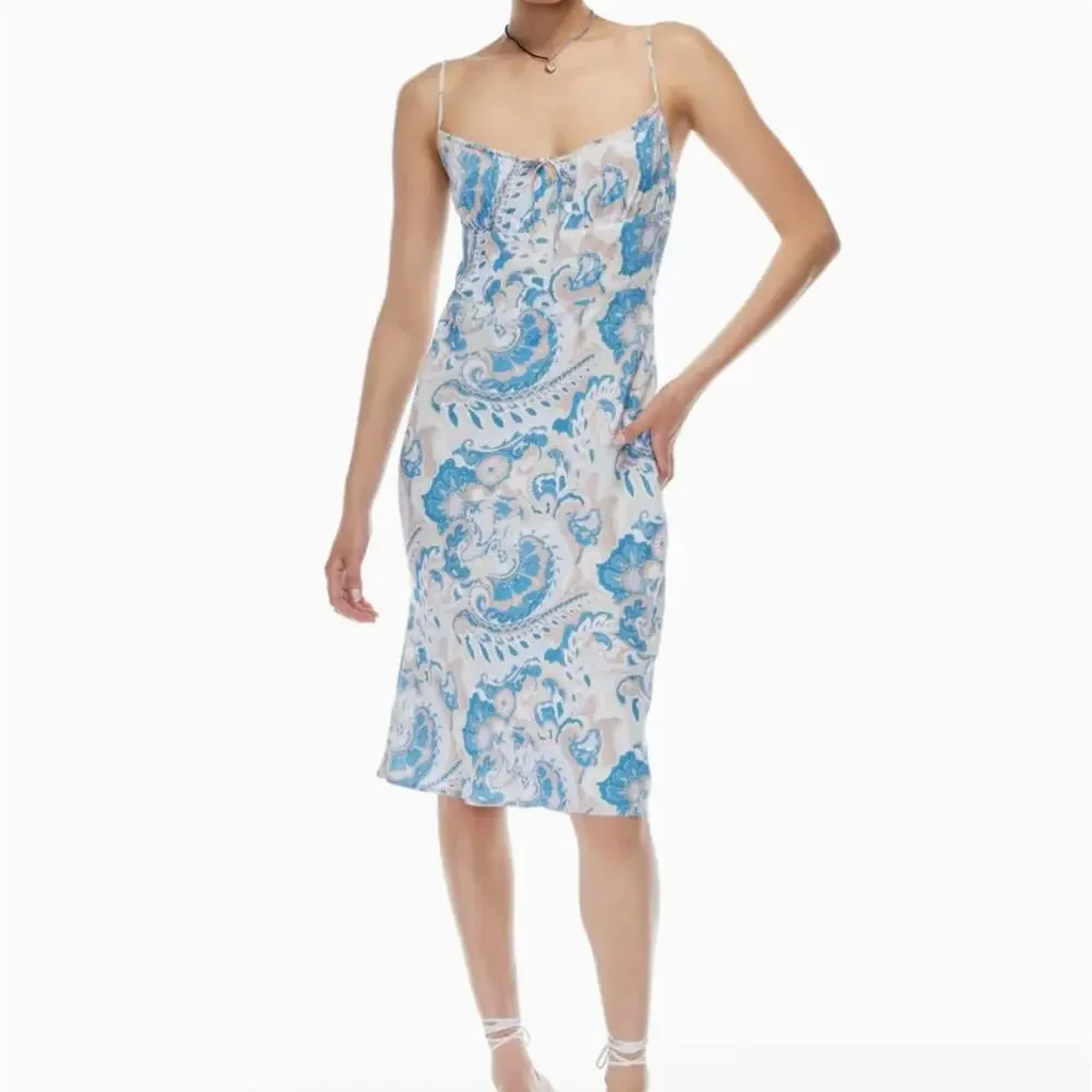 Aritzia Wilfred Bellow Midi Dress Paisley Sz 4 - Picture 6 of 10